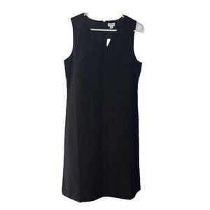 J Crew Black Dress Sheath Vneck Size 6 NWT